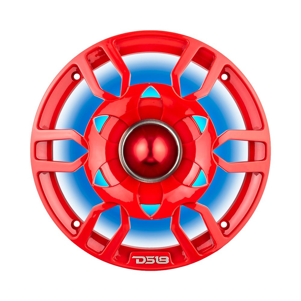 DS18 PRO-GTW6RD 6.5" Grill with Built-in 1.75" VC Neodymium Bullet Tweeter and RGB Lights 500 Watts Red(EACH)