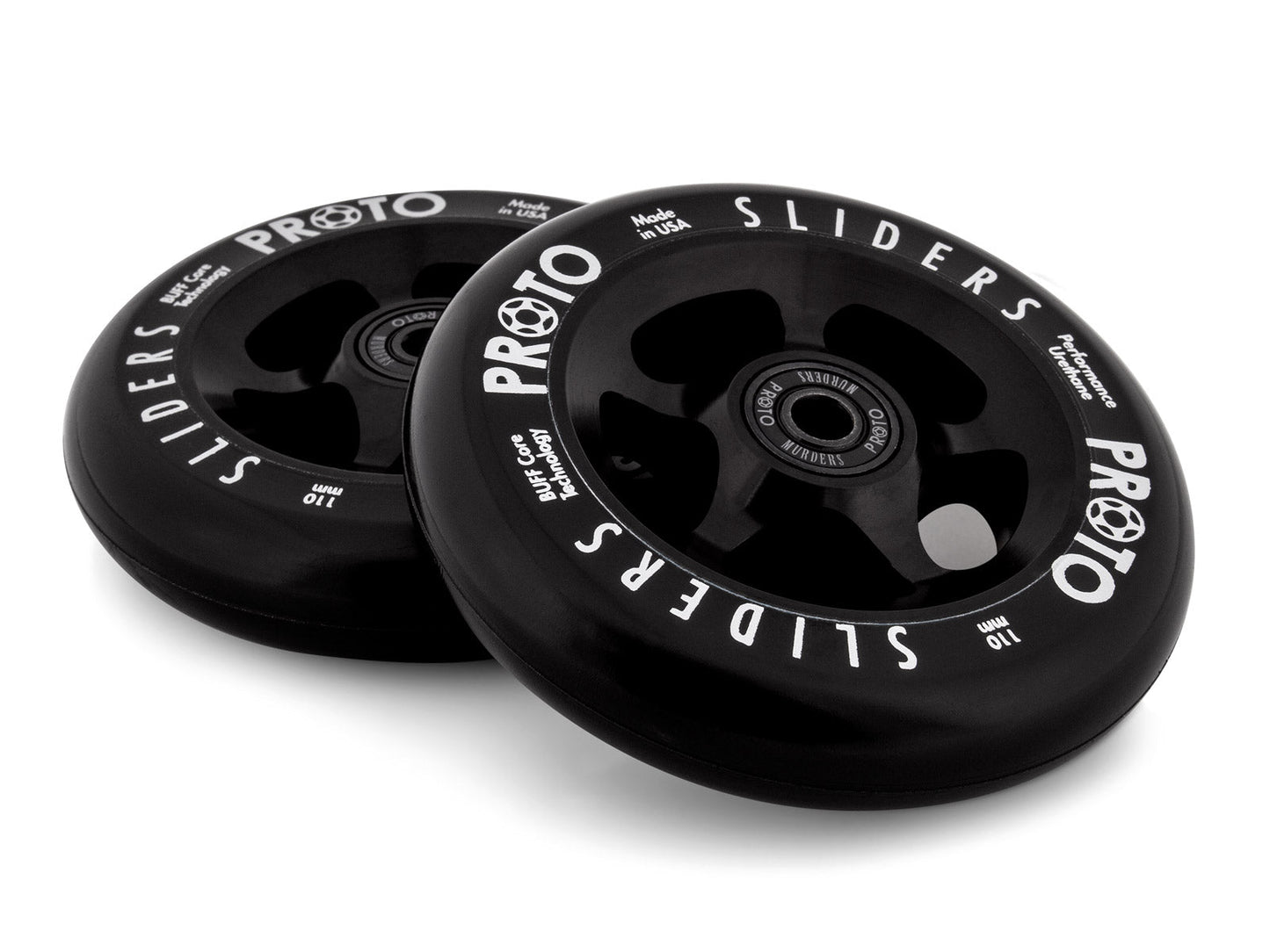 Proto Classic Sliders Wheels 110mm - Black on Black (Pair)
