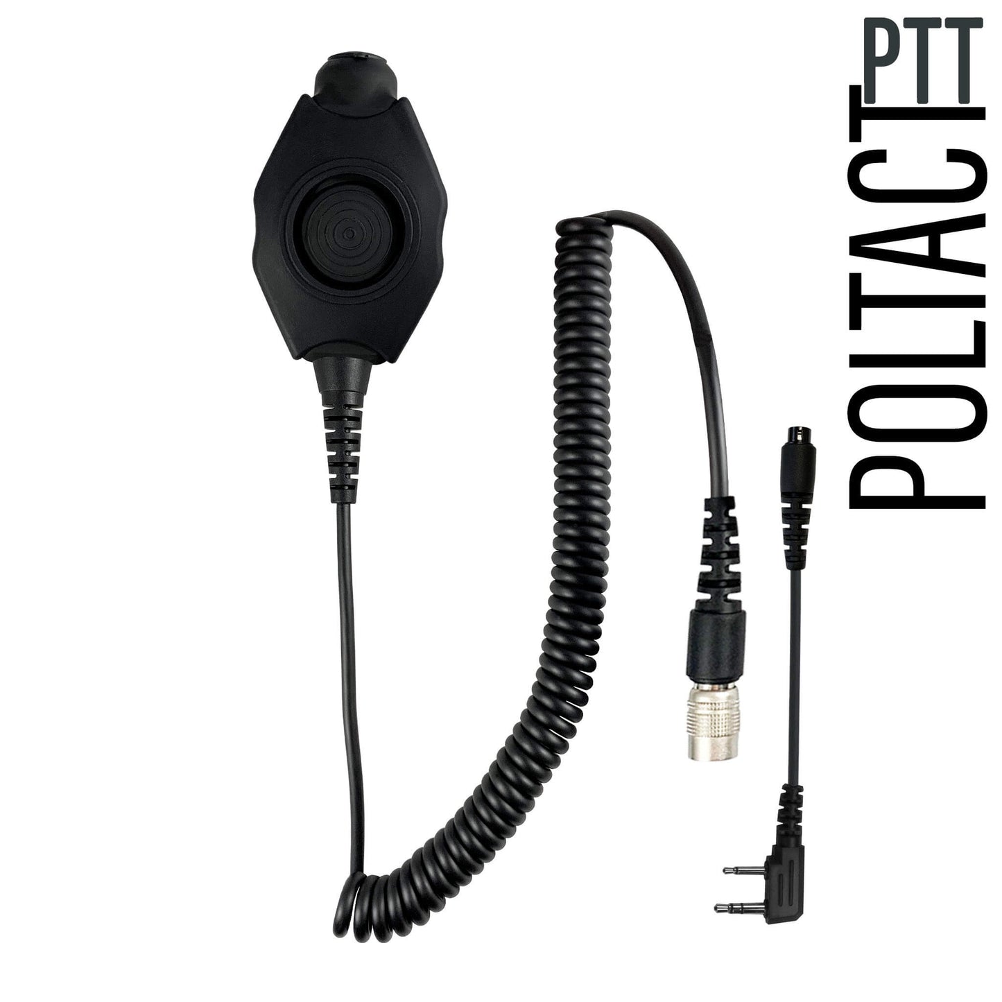 Tactical Radio Adapter/PTT for Headset w/ Quick Disconnect(Hirose): NATO/Military Wiring, Gentex, Ops-Core, OTTO, 3M Peltor ComTac, XPI, Helicopter, & More - 2 Pin Kenwood, Baofeng, BTECH, Rugged Radios, AnyTone, Alinco, Relm/BK Radio, Retevis & More