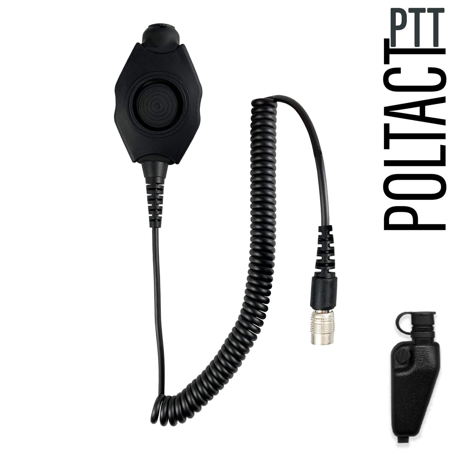 Tactical Radio Adapter/PTT for Headset w/ Quick Disconnect(Hirose): NATO/Military Wiring, Gentex, Ops-Core, OTTO, 3M Peltor ComTac, XPI, Helicopter, & More - Kenwood Multi-Pin TK & NX Series
