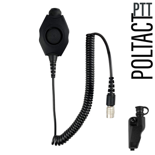 Tactical Radio Adapter/PTT for Headset w/ Quick Disconnect(Hirose): NATO/Military Wiring, Gentex, Ops-Core, OTTO, 3M Peltor ComTac, XPI, Helicopter, & More - Kenwood Multi-Pin TK & NX Series