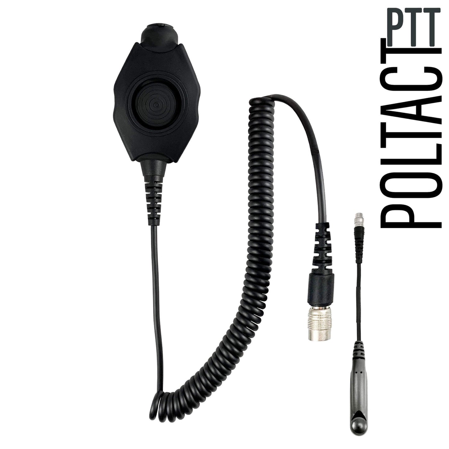 Tactical Radio Amplified PTT for Headset w/ Quick Disconnect(Hirose): NATO/Military Wiring, Gentex, Ops-Core, OTTO, 3M Peltor ComTac, XPI, MSA, Helicopter, & More - Relm/BK Radio Complete KNG & KNG2 Series