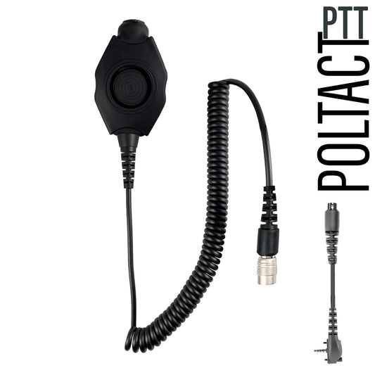 Tactical Radio Amplified PTT for Headset w/ Quick Disconnect(Hirose): US/Civilian/"Peltor" Wiring, Select ComTac III, XPI Models & Select Helicopter Headsets - Vertex: 1 Pin w/ Security Screws