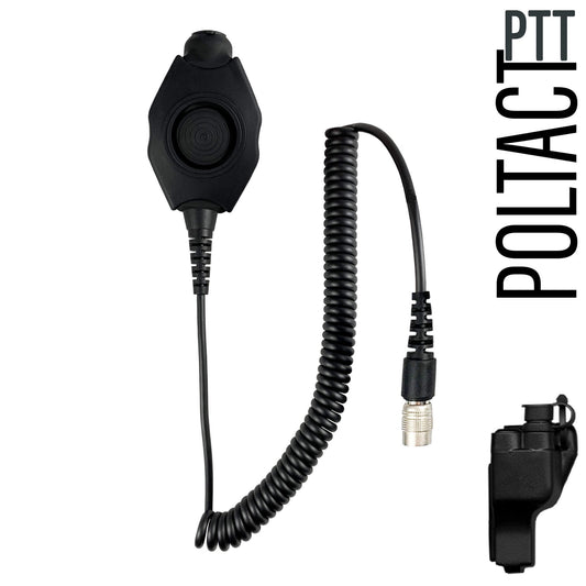 Tactical Radio Adapter/PTT for Headset w/ Quick Disconnect(Hirose): NATO/Military Wiring, Gentex, Ops-Core, OTTO, 3M Peltor ComTac, XPI, Helicopter, & More - EF Johnson: 51, 5000, 5100, 7700, 8100 Series, Ascend, Kenwood VP400, VP600, VP900