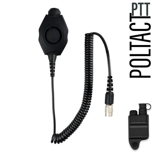 Tactical Mic / Earpiece / Tactical PTT Adapter Kit With Quick Disconnect (Hirose) Connector - Harris & M/A-Com 700P/Pi, 710P, P5100 / P7100 / P7200 Series & More