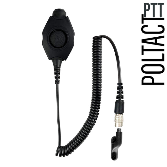 Tactical Radio Amplified PTT for Headset w/ Quick Disconnect(Hirose): NATO/Military Wiring, Gentex, Ops-Core, OTTO, 3M Peltor ComTac, XPI, MSA, Helicopter, & More - Vertex: VXD-970, VX-820, VX-870, VX-920, VX-940, VX-970 Series, & P25 Radios
