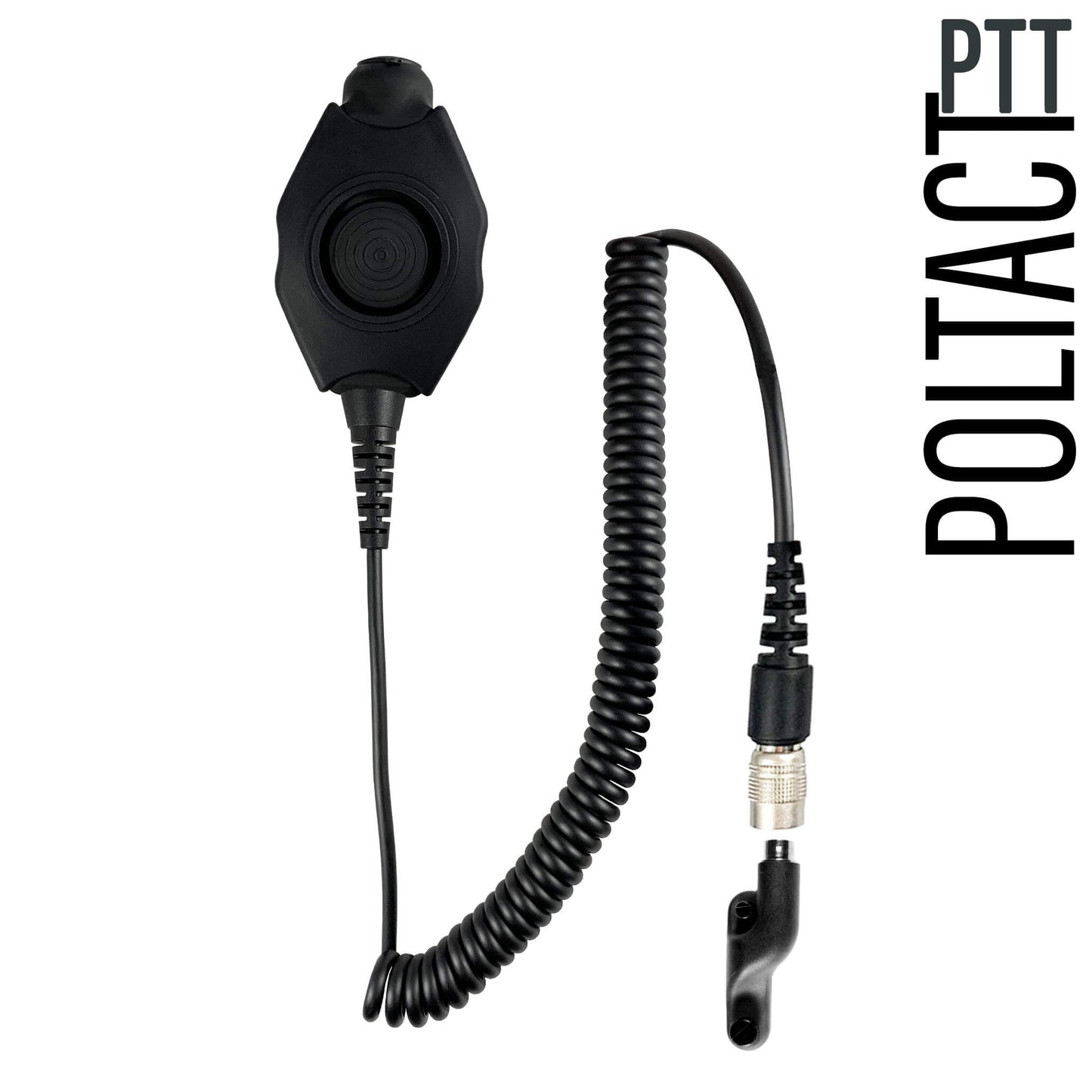 Tactical Radio Adapter/PTT for Headset w/ Quick Disconnect(Hirose): US/Civilian/"Peltor" Wiring, Select ComTac III, XPI Models & Select Helicopter Headsets - Vertex: VXD-970, VX-820, VX-870, VX-920, VX-940, VX-970 Series, & P25 Radios
