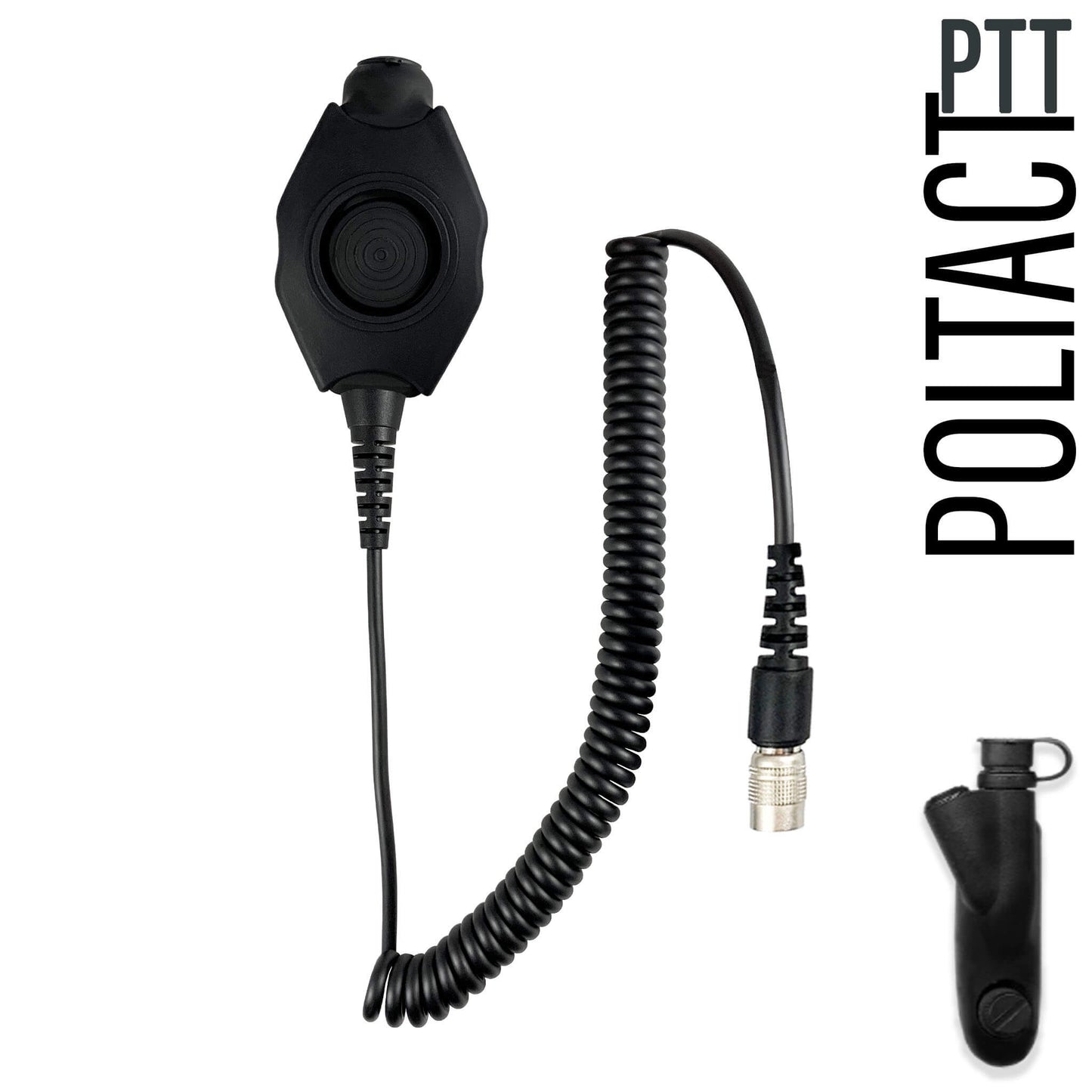 Tactical Radio Adapter/PTT for Headset w/ Quick Disconnect(Hirose): NATO/Military Wiring, Gentex, Ops-Core, OTTO, 3M Peltor ComTac, XPI, Helicopter, & More - Motorola: HT750/1250/1550, MTX850/950/960/8250/9250, PR860 & More