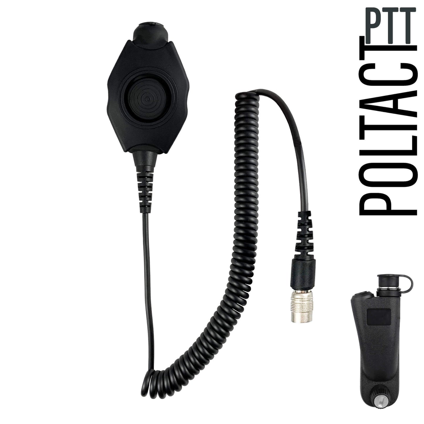 Tactical Radio Adapter/PTT for Headset w/ Quick Disconnect(Hirose): NATO/Military Wiring, Gentex, Ops-Core, OTTO, 3M Peltor ComTac, XPI, Helicopter, & More - Motorola: APX (Apex) Series, XPR Series, SRX2200, & More