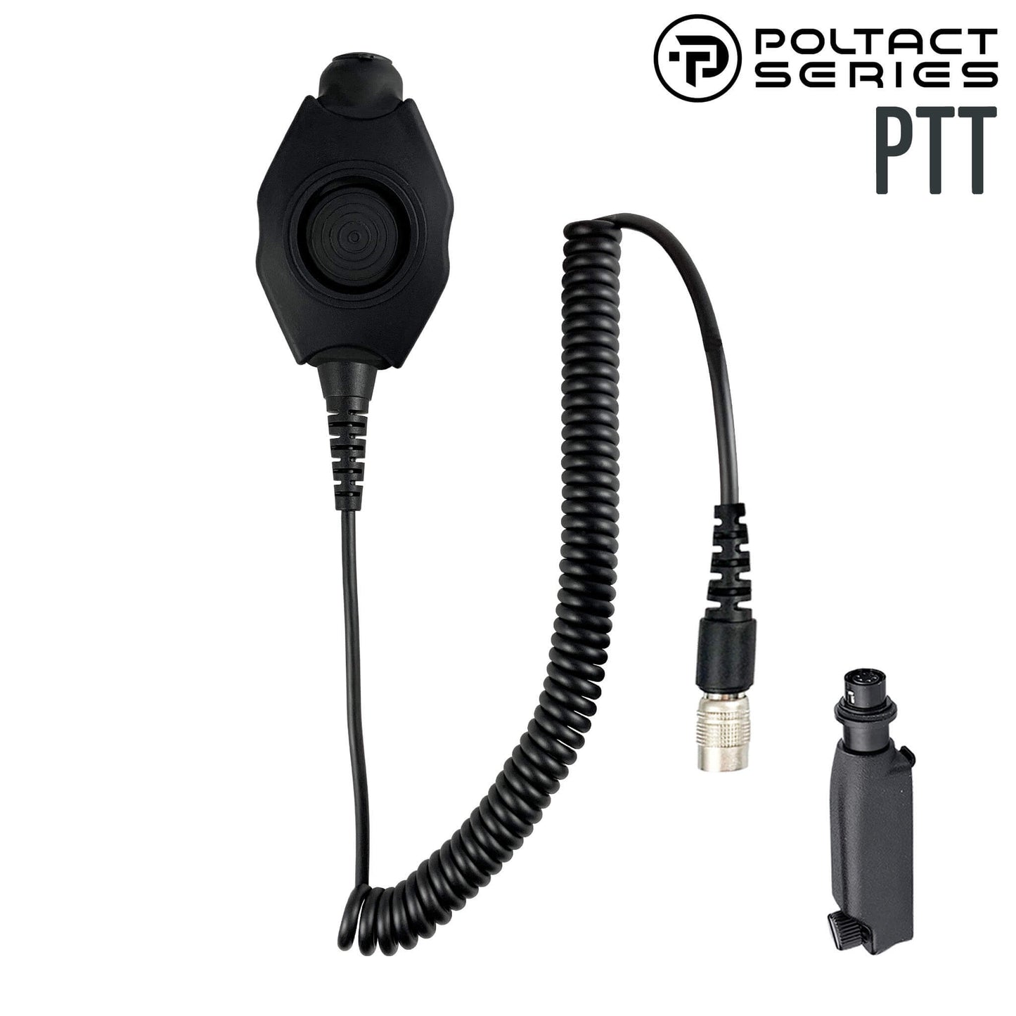 Tactical Radio Adapter/PTT for Headset w/ Quick Disconnect(Hirose): NATO/Military Wiring, Gentex, Ops-Core, OTTO, 3M Peltor ComTac, XPI, Helicopter, & More - Sepura Tetra STP8000, STP9000, SBP/SCP/SEP8000, SC20, SC21 & more