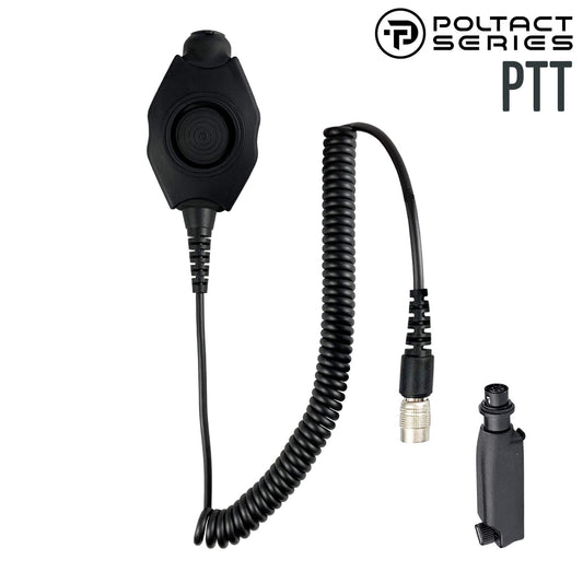 Tactical Radio Amplified PTT for Headset w/ Quick Disconnect(Hirose): NATO/Military Wiring, Gentex, Ops-Core, OTTO, 3M Peltor ComTac, XPI, MSA, Helicopter, & More - Sepura Tetra STP8000, STP9000, SBP/SCP/SEP8000, SC20, SC21 & more