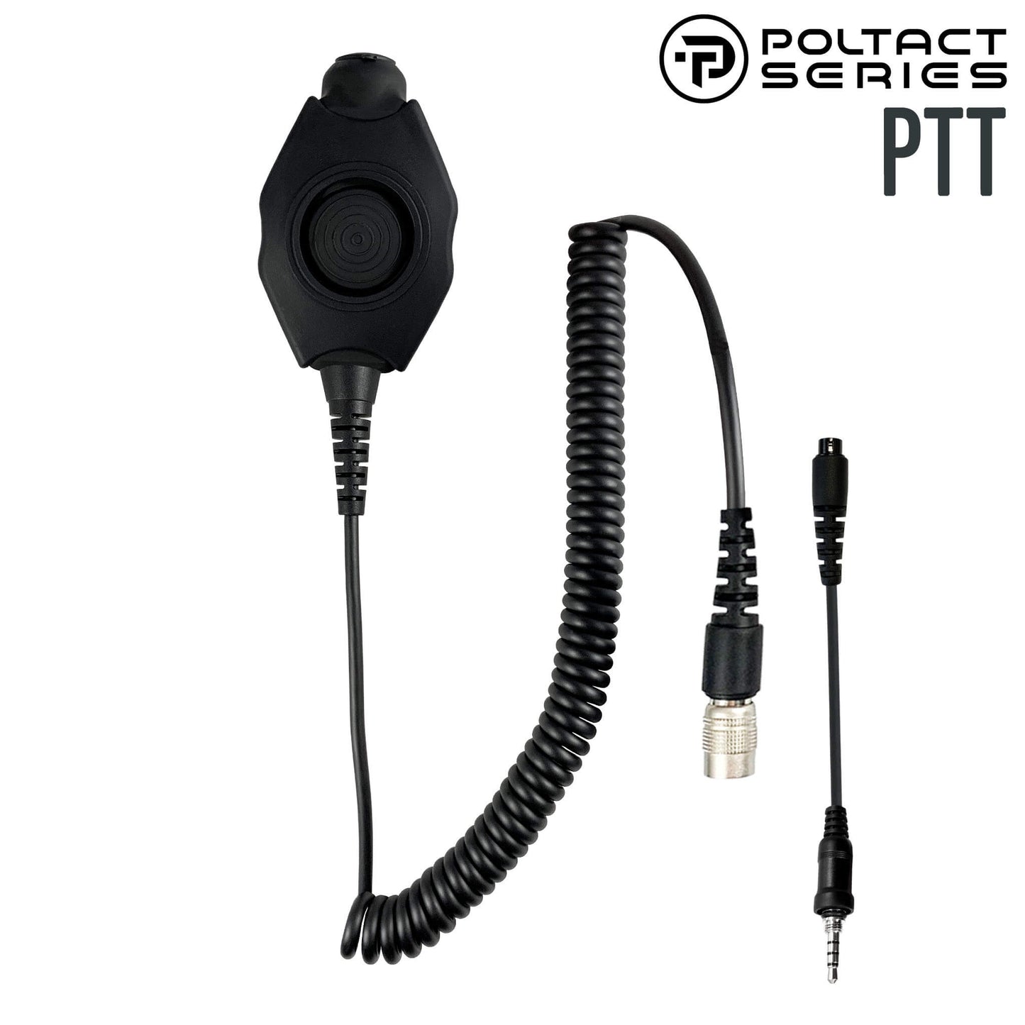 Tactical Radio Amplified PTT for Headset w/ Quick Disconnect(Hirose): NATO/Military Wiring, Gentex, Ops-Core, OTTO, 3M Peltor ComTac, XPI, MSA, Helicopter, & More - Vertex Standard, Yaesu, Horizon, Icom & Vertex Single Pin 3.5mm Twist On Connector