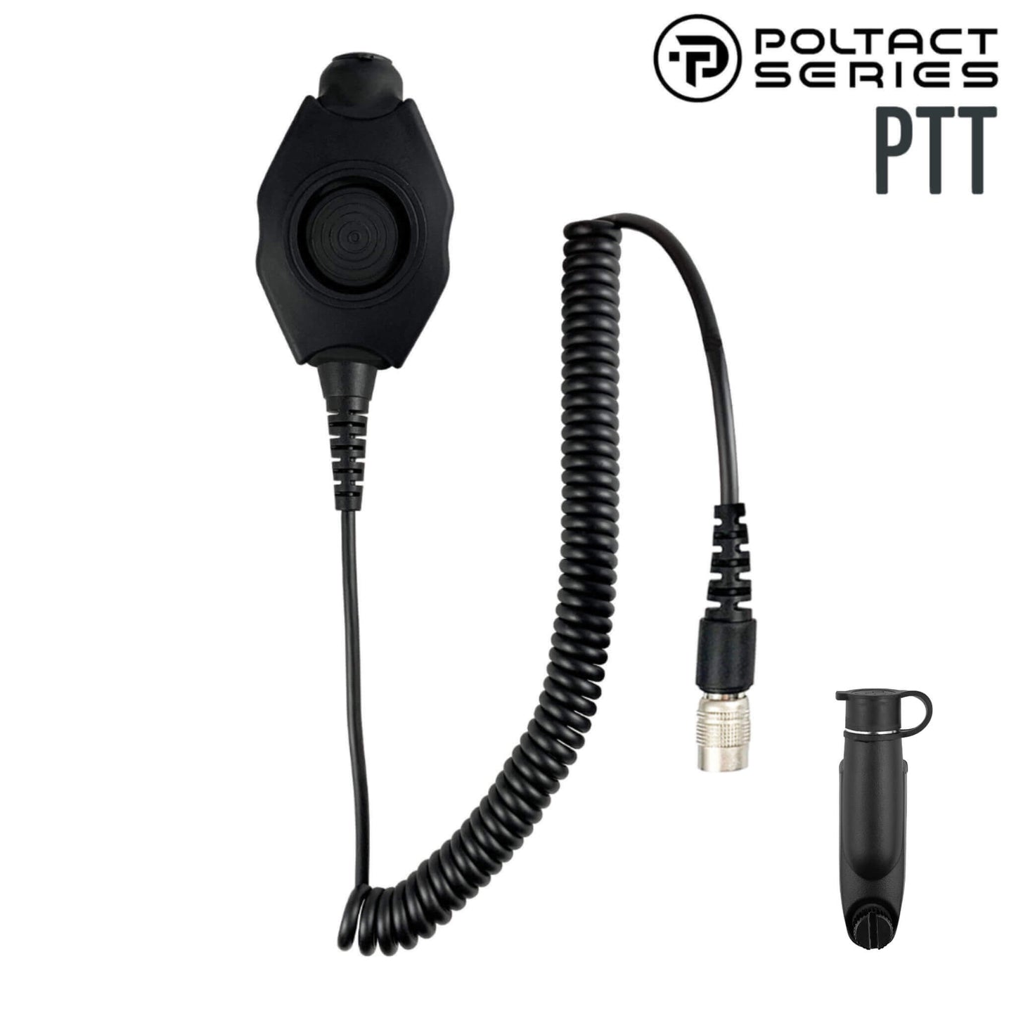 Tactical Radio Adapter/PTT for Headset w/ Quick Disconnect(Hirose): NATO/Military Wiring, Gentex, Ops-Core, OTTO, 3M Peltor ComTac, XPI, Helicopter, & More - Motorola/Ailunce/Retevis/HYT/: Select EX500/600 & GP Series, HD2, Siyata, Simoco & More