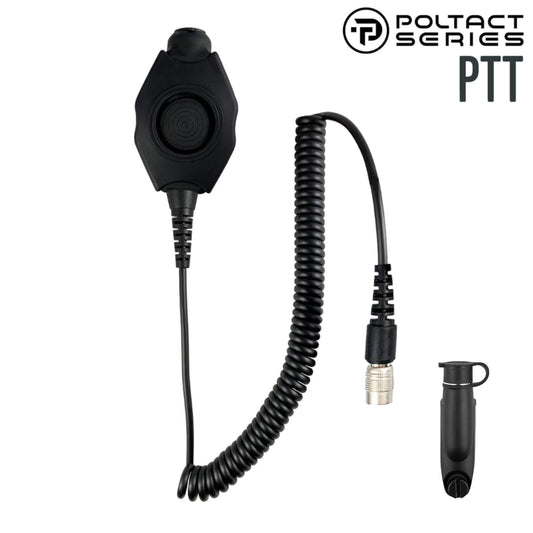 Tactical Radio Adapter/PTT for Headset w/ Quick Disconnect(Hirose): NATO/Military Wiring, Gentex, Ops-Core, OTTO, 3M Peltor ComTac, XPI, Helicopter, & More - Motorola/Ailunce/Retevis/HYT/: Select EX500/600 & GP Series, HD2, Siyata, Simoco & More
