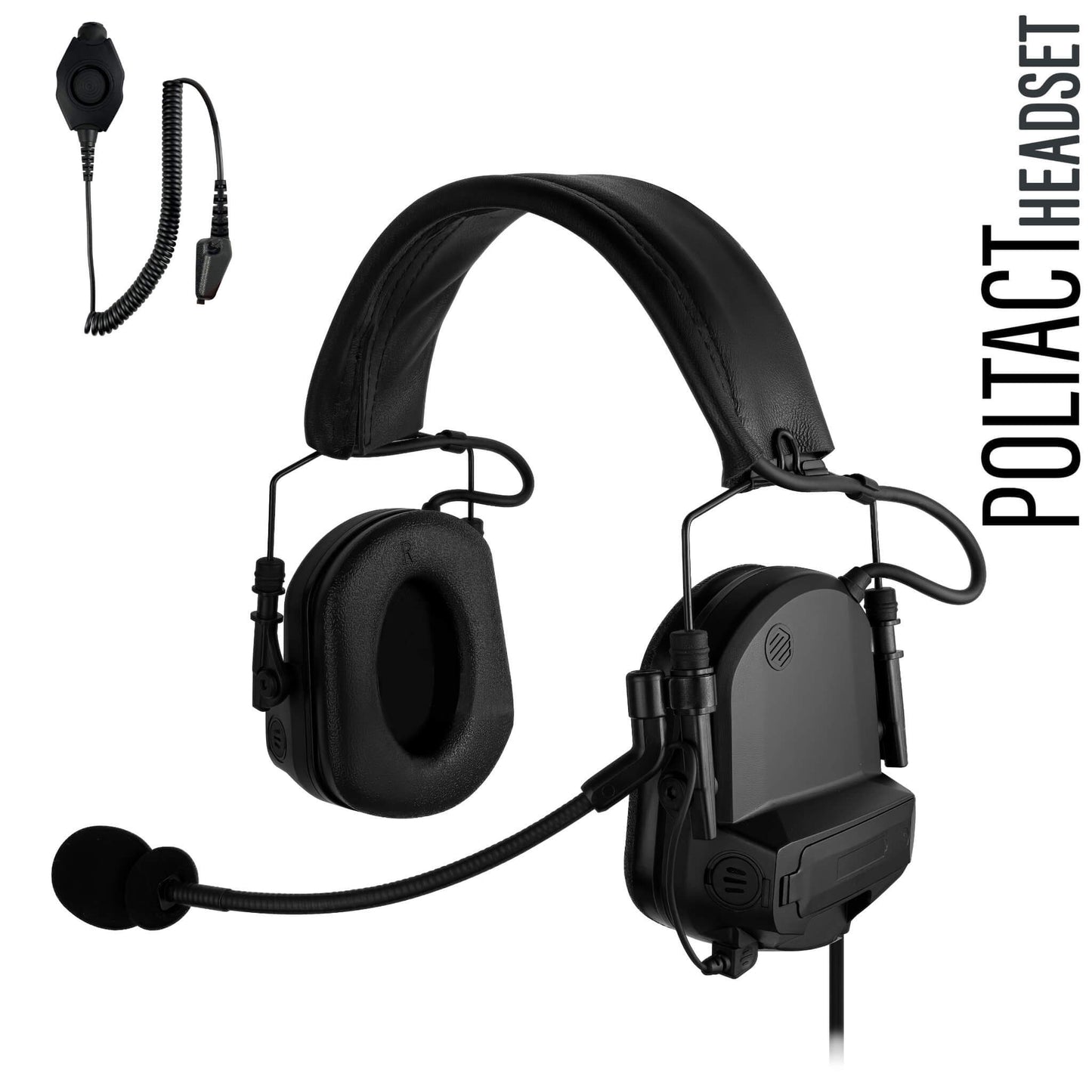 PolTact V1 Tactical Comms Headset w/ Active Hearing Protection - EF Johnson VP5000 VP6000 VP8000 Series