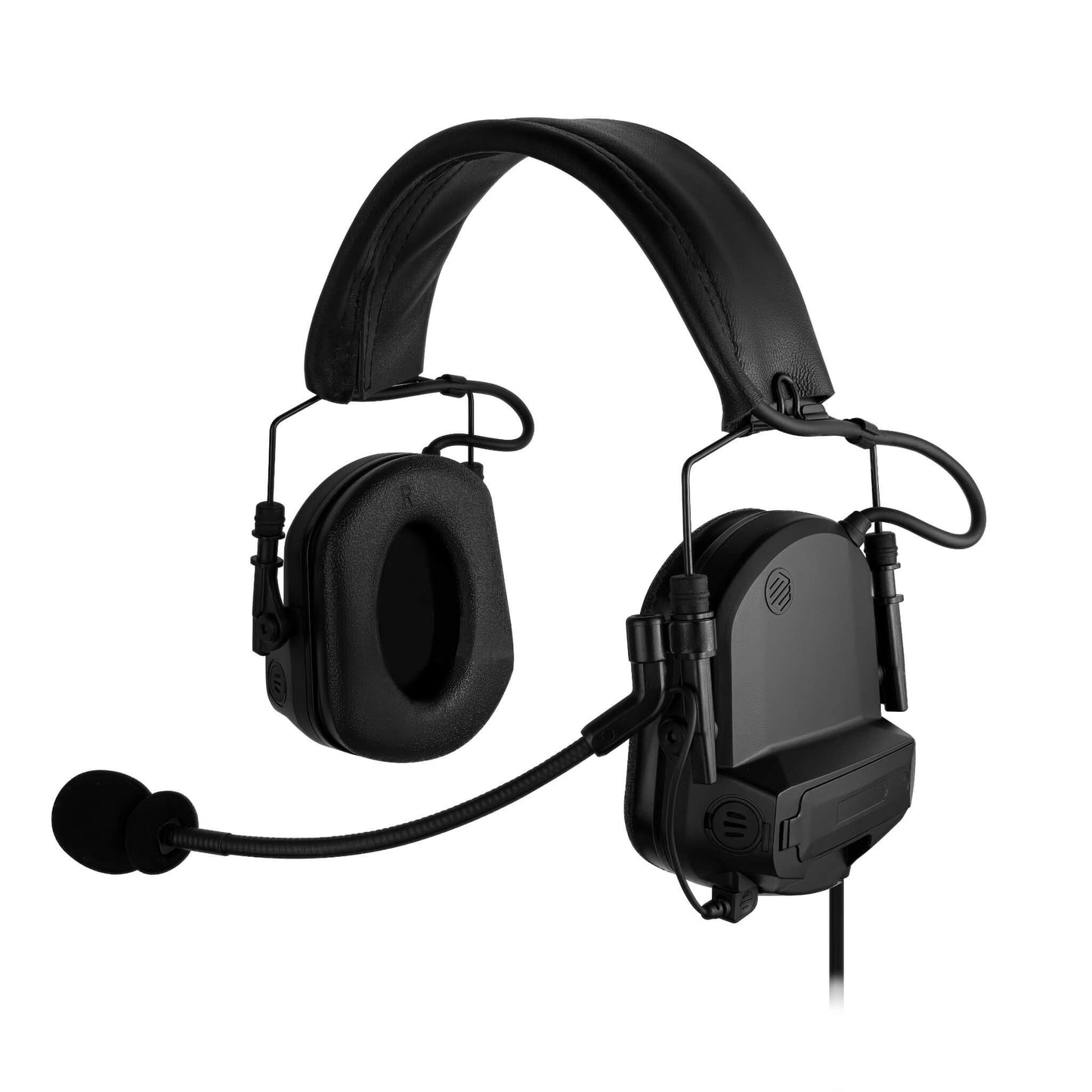 PolTact V1 Tactical Comms Headset w/ Active Hearing Protection & Quick Disconnect (Hirose) Adapter - Harris/Tait TP3000/7110/7100/8000/9000 Series