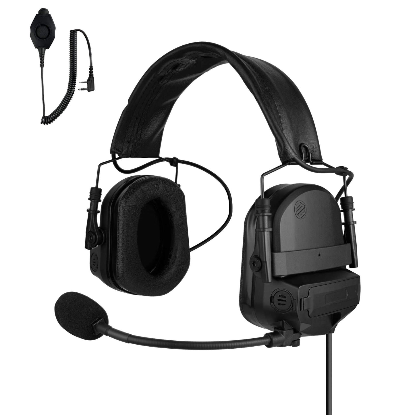 PolTact V2 Tactical Comms Helmet Headset w/ Active Hearing Protection - For Midland 2-Pin Radios (GXT/LXT Series)