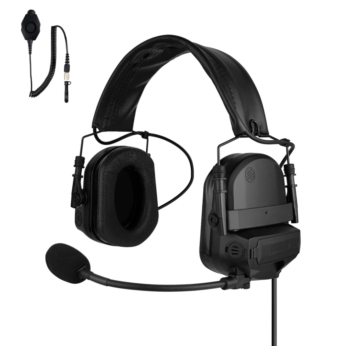 PolTact V2 Tactical Comms Helmet Headset w/ Active Hearing Protection & Quick Disconnect (Hirose) Adapter - Harris/Tait TP3000/7110/7100/8000/9000 Series