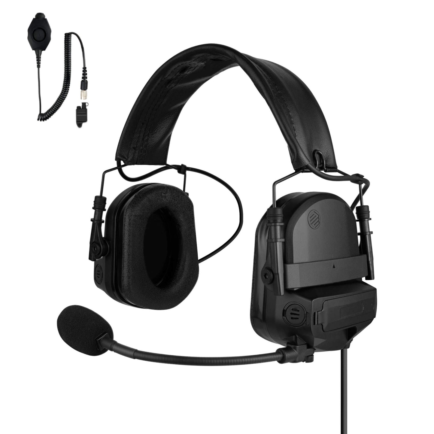 PolTact V2 Tactical Comms Helmet Headset w/ Active Hearing Protection & Quick Disconnect (Hirose) Adapter - Harris & M/A-Com 700P/Pi, 710P, P5100 / P7100 / P7200 Series & More