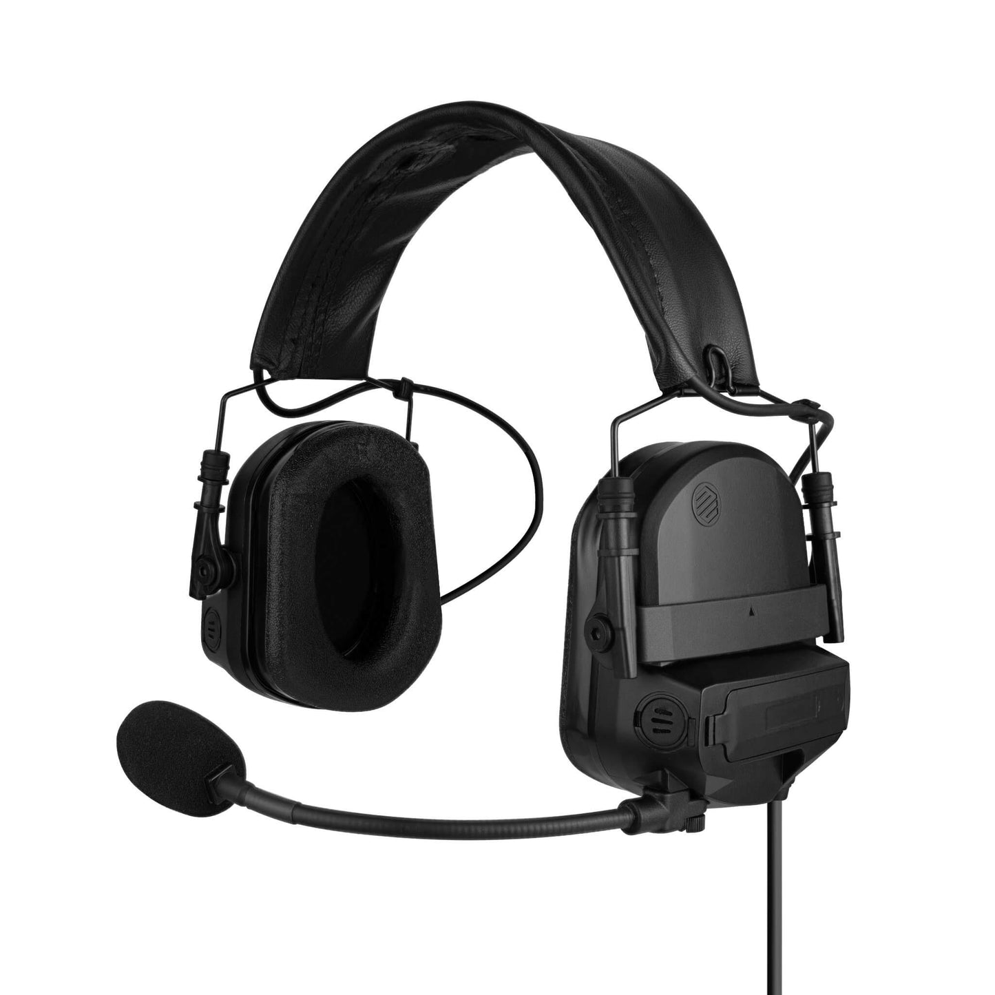 PolTact V2 Tactical Comms Helmet Headset w/ Active Hearing Protection - Harris/Thales/Tri- PRC, Falcon Series, MBITR Series, (NATO U229/U329 Connector)