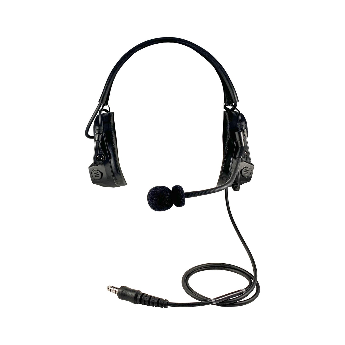 PolTact V1 Tactical Comms Headset w/ Active Hearing Protection & Quick Disconnect (Hirose) Adapter - EF Johnson VP5000 VP6000 VP8000 Series