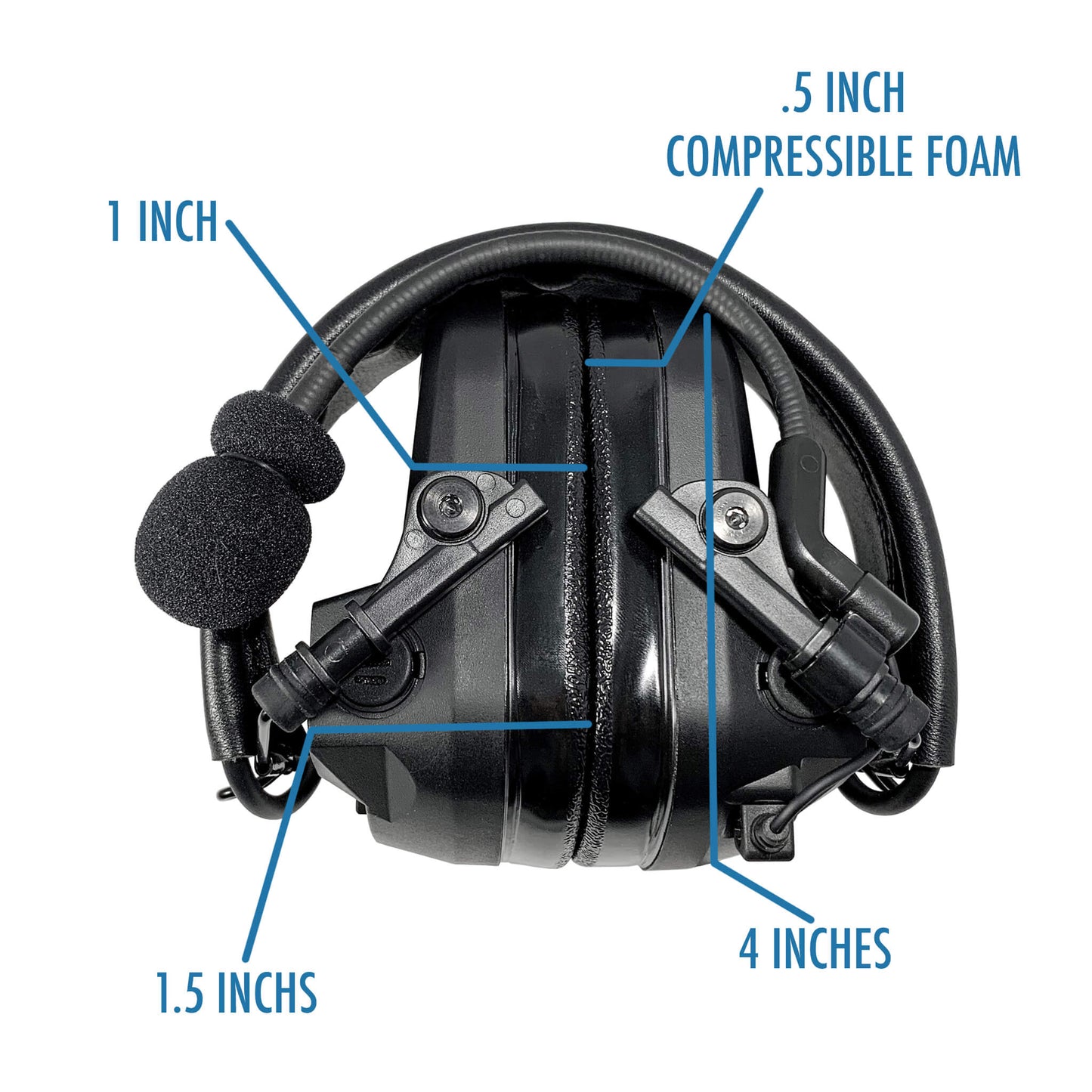 PolTact V1 Tactical Comms Headset w/ Active Hearing Protection & Quick Disconnect (Hirose) Adapter - All Kenwood TK & NEXEDGE (NX) 2-Pin, Baofeng, BTECH, Rugged Radios, Diga-Talk, TYT, AnyTone, Alinco, Relm/BK Radio, Quansheng, Wouxon, Retevis