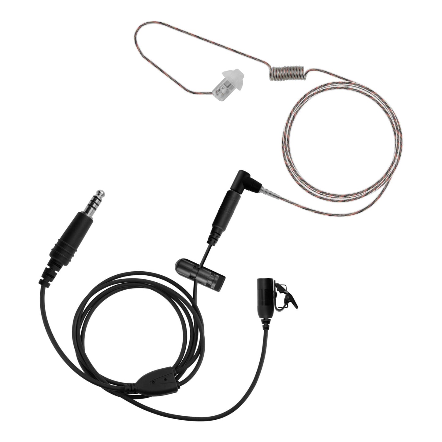 Tactical Mic / Invisible Tubeless Earpiece / Tactical PTT Kit w/ Quick Disconnect (Hirose) Adapter- Motorola: APX (Apex) Series, XPR Series, SRX2200, & More