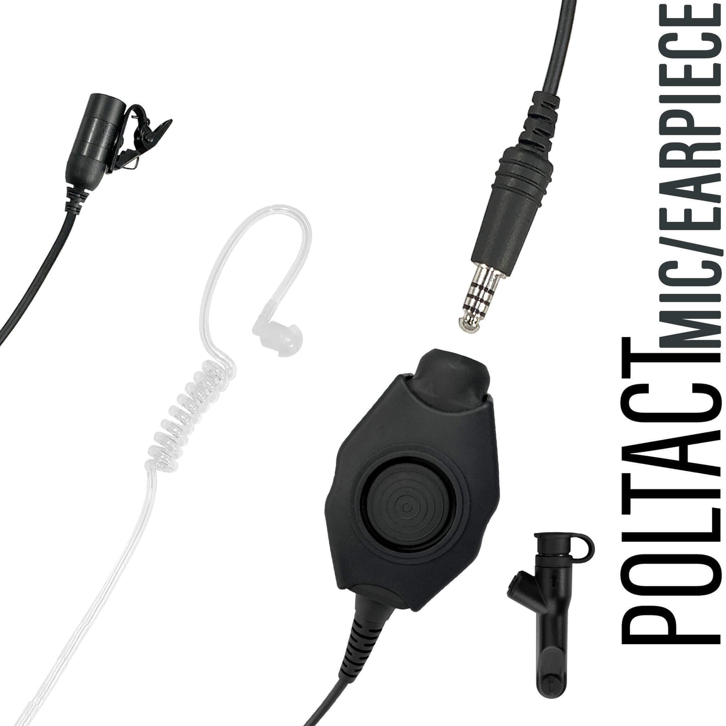 Tactical Mic / Earpiece / Tactical PTT Adapter Kit With Quick Disconnect (Hirose) Connector - Harris/Tait TP3000/7110/7100/8000/9000 Series