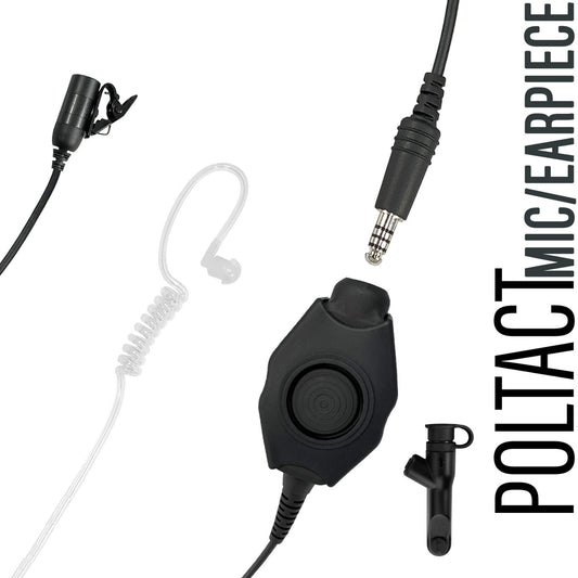 Tactical Mic / Earpiece / Tactical PTT Adapter Kit With Quick Disconnect (Hirose) Connector - Harris/Tait TP3000/7110/7100/8000/9000 Series