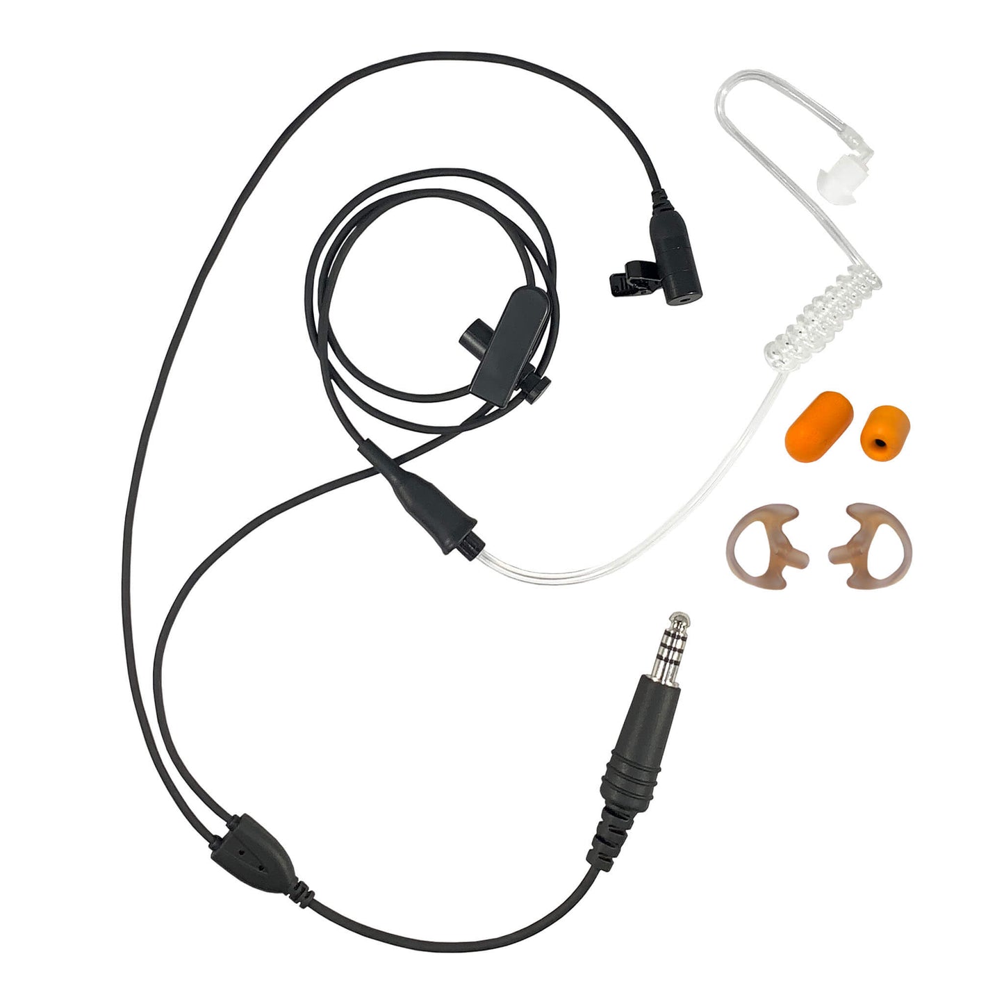 Tactical Mic / Earpiece / Tactical PTT Adapter Kit - Yaesu 2 Pin: FT-65, FT25, FT-4XR, FT-4VR