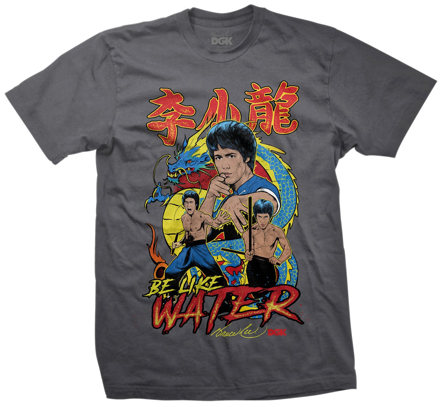 DGK x Bruce Lee Fury T-Shirt - Charcoal