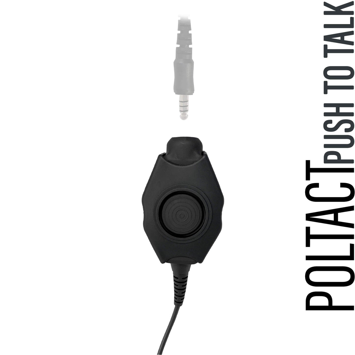 Tactical Radio Amplified PTT for Headset w/ Quick Disconnect(Hirose): NATO/Military Wiring, Gentex, Ops-Core, OTTO, 3M Peltor ComTac, XPI, MSA, Helicopter, & More - Hytera PD-501, PD-562, PD4 Series, TC-Series