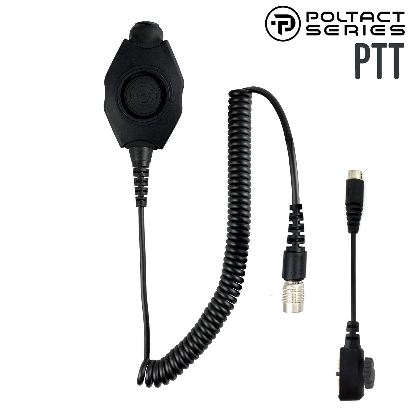 Tactical Radio PTT for Headset w/ Quick Disconnect(Hirose): NATO/Military Wiring, Gentex, Ops-Core, OTTO, 3M Peltor ComTac, XPI, MSA, Helicopter, & More - Sonim XP5, X5s, XP5plus, XP5s, XP8, XP10, SoftBank