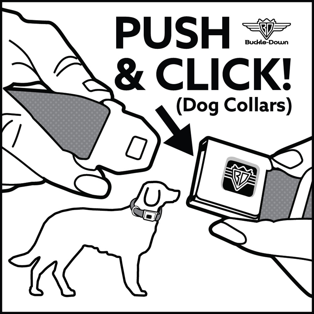 Dog Bone Seatbelt Buckle Collar - BUCKLE-DOWN Shapes Blue/White