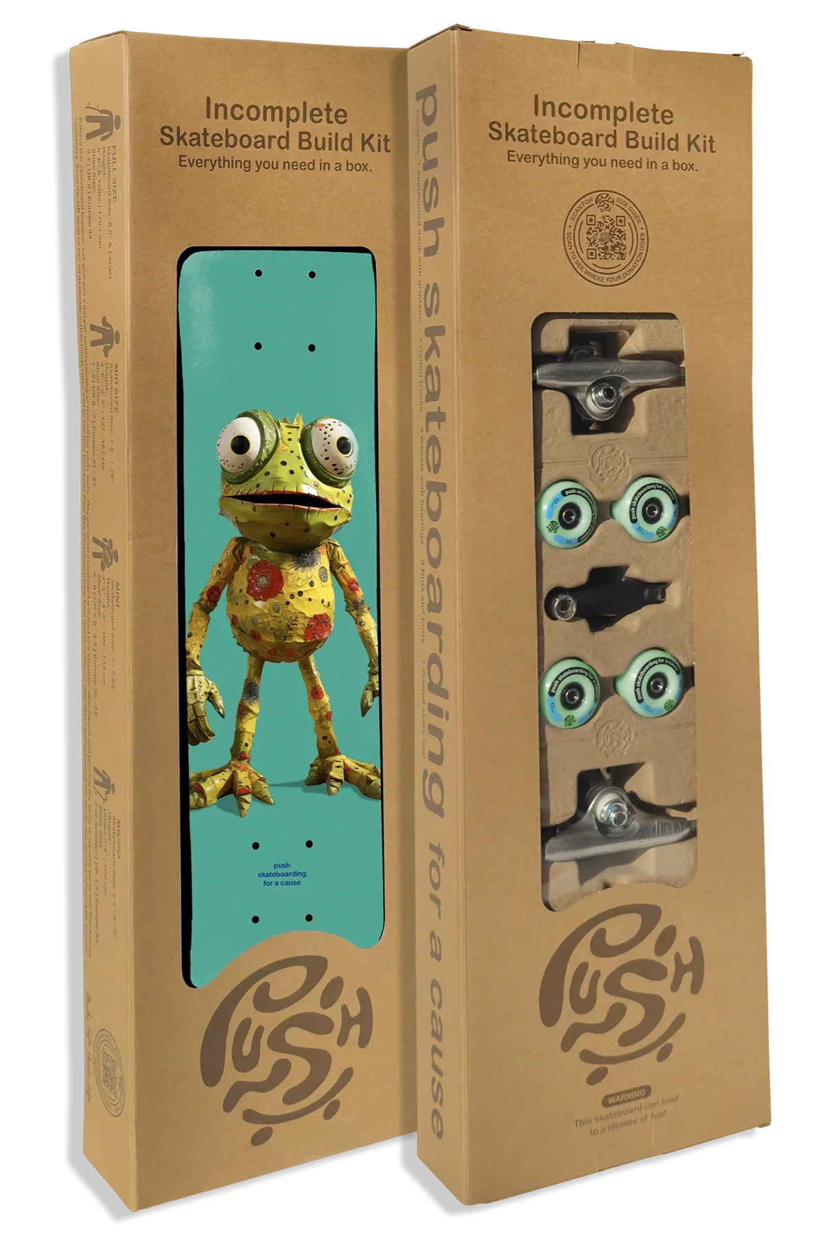 PUSH "Frogster" 7.75" IN-COMPLETE SKATEBOARD