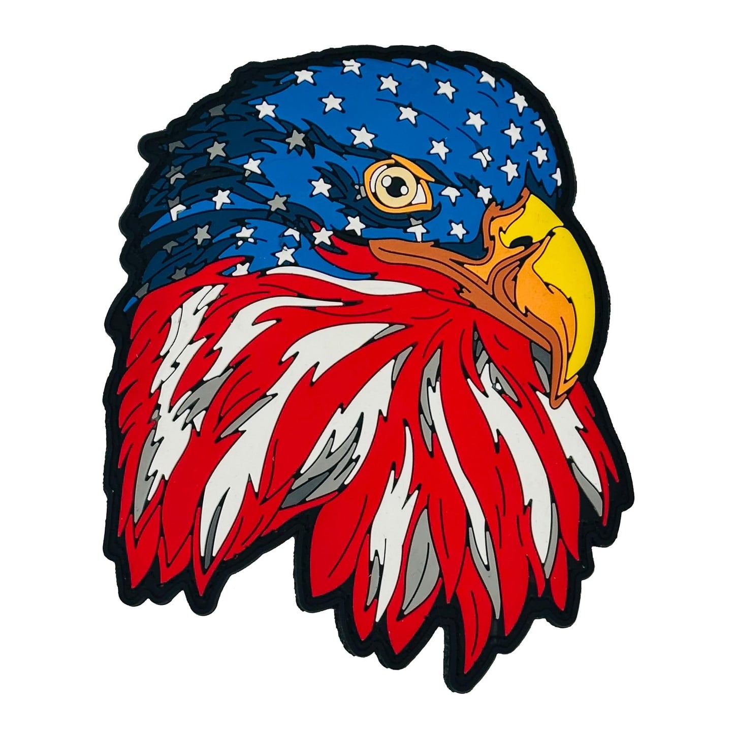 The Ultimate expression of Freedom the American Flag Eagle PVC Patch - 4" Tall with Hook Backing