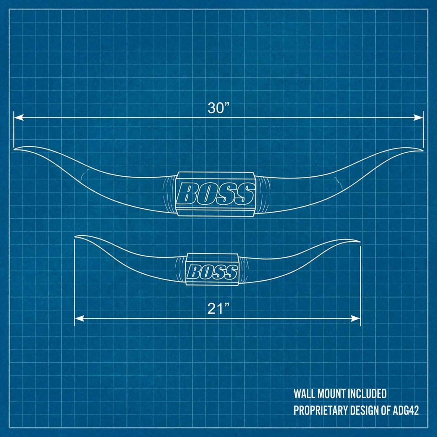 ADG42 The Boss Gold Steer Horns | Home Office