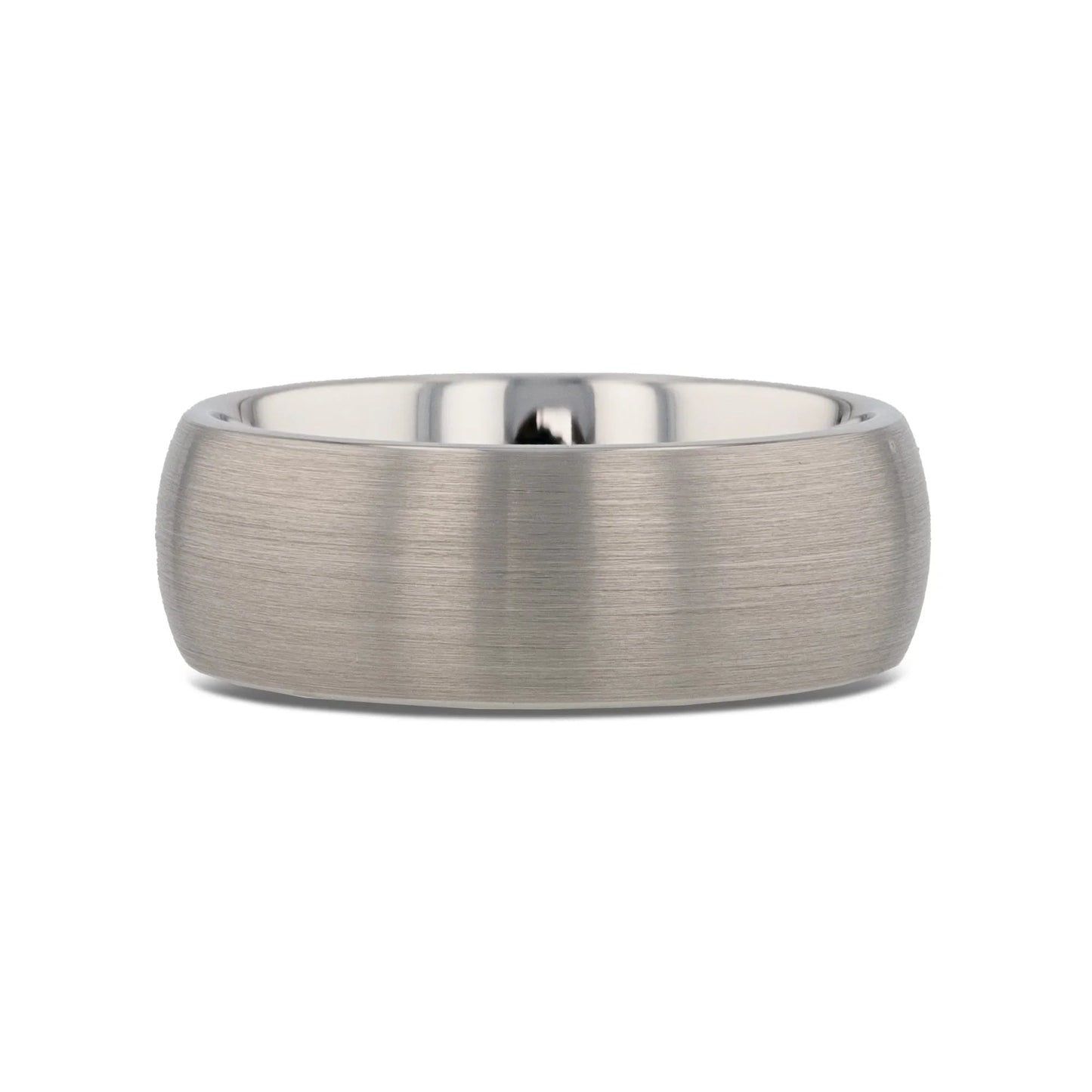 PYTHIUS Domed Brush Finished White Tungsten Ring - 2mm - 8mm