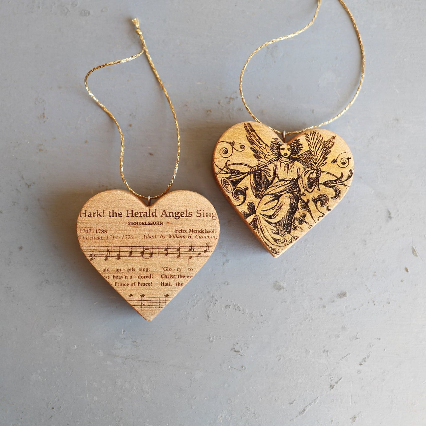 Christmas Carol Heart Ornaments