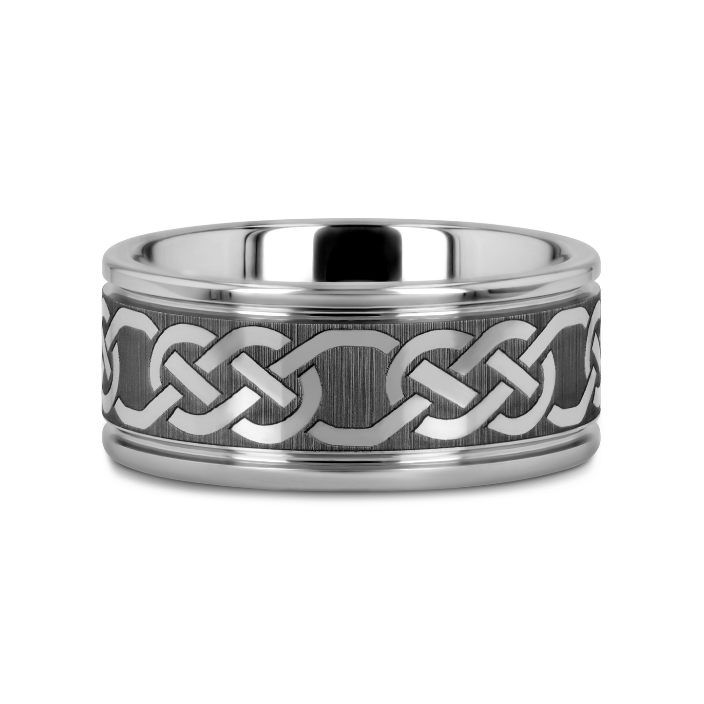 PALATINE Laser Engraved Tungsten Ring with Celtic Pattern - 6mm - 10mm