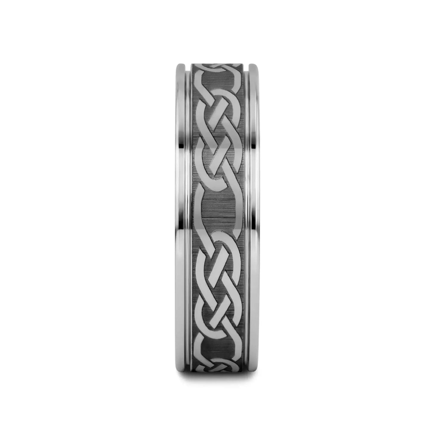 PALATINE Laser Engraved Tungsten Ring with Celtic Pattern - 6mm - 10mm