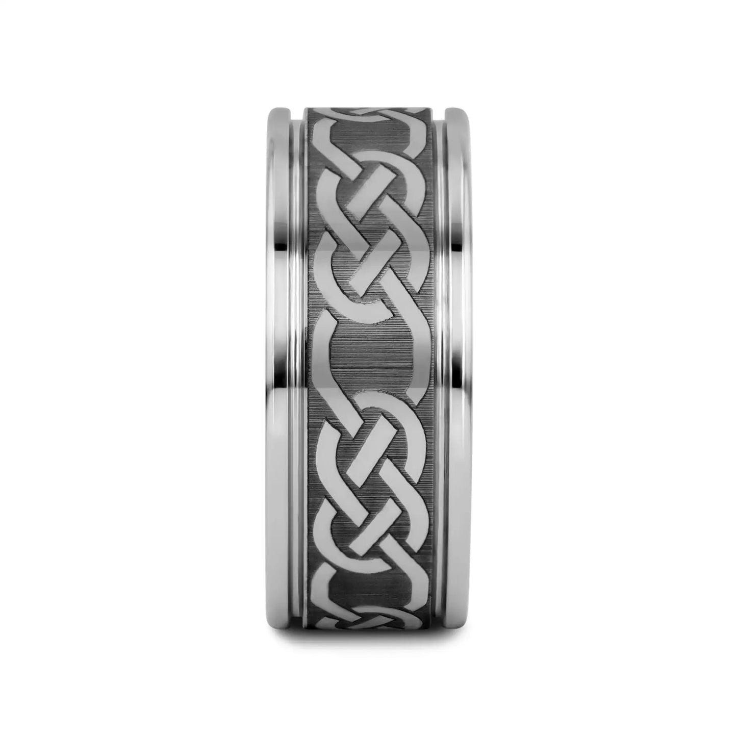 PALATINE Laser Engraved Tungsten Ring with Celtic Pattern - 6mm - 10mm