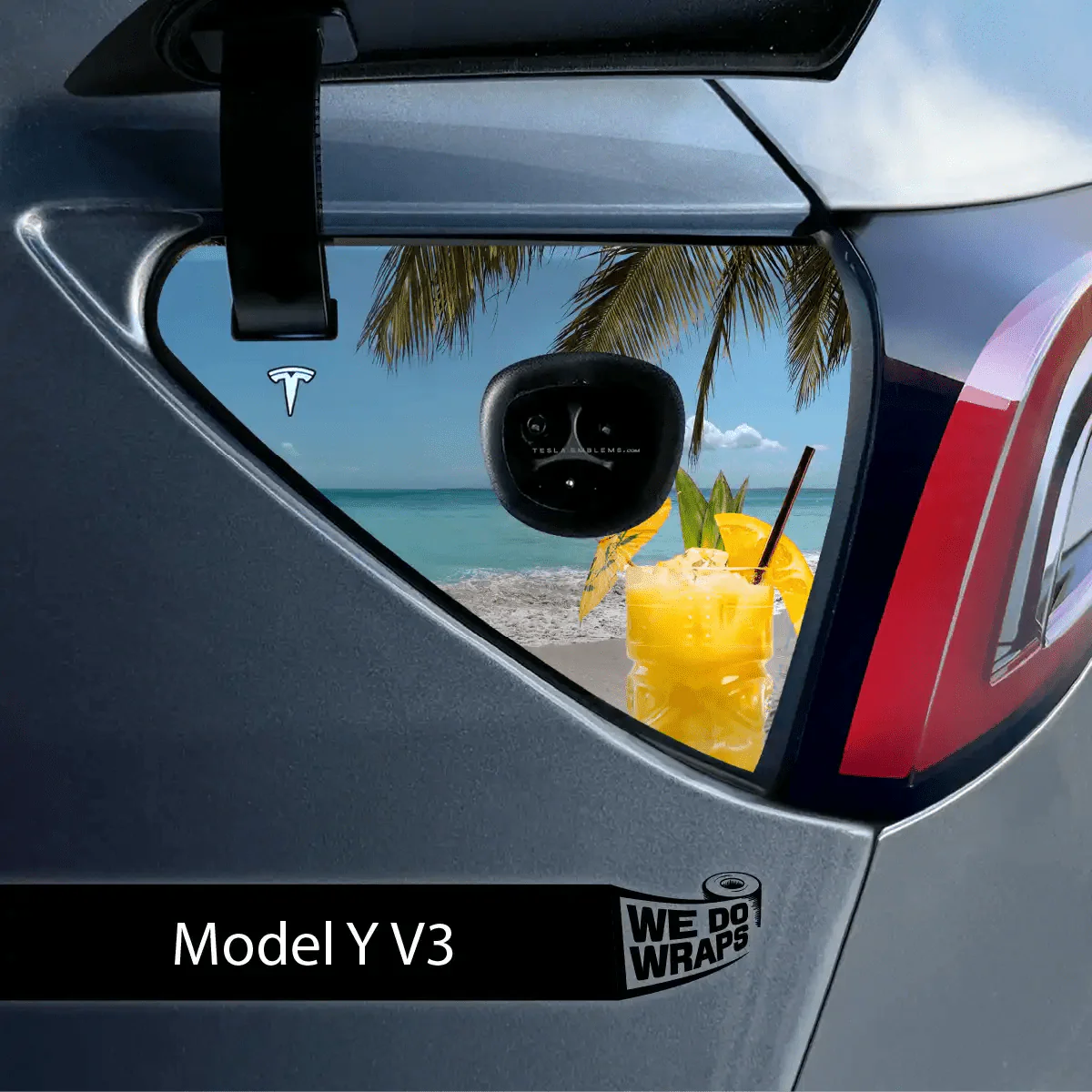 Paradise Tesla Charge Port Wrap | Model Y