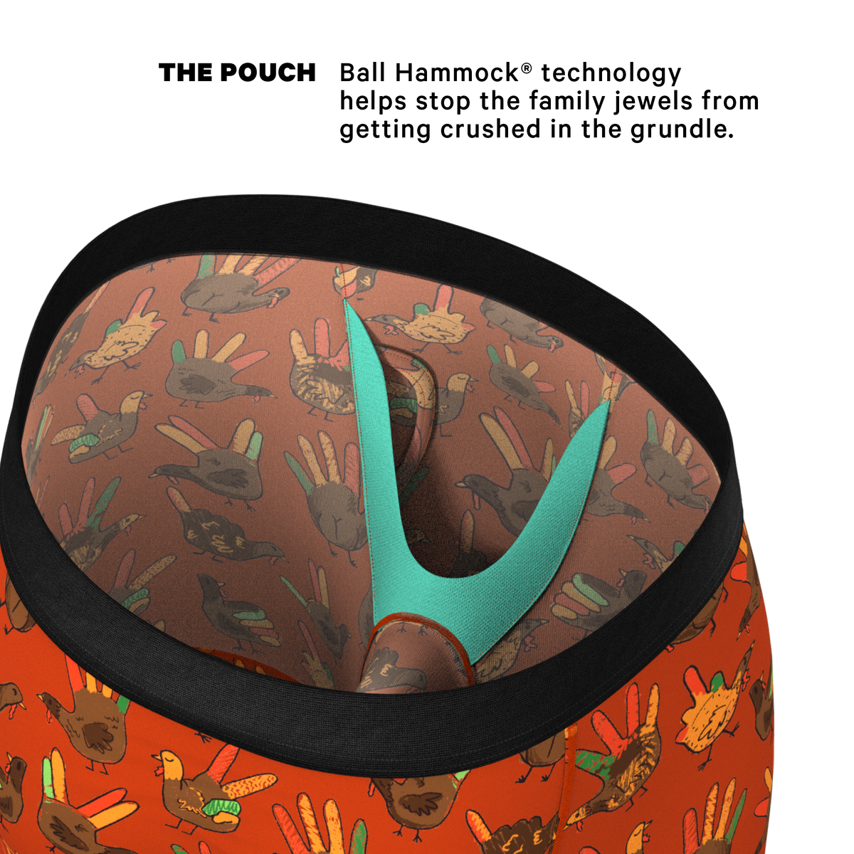 The Party Fowl | Thanksgiving Turkey Ball Hammock® Boxer - Long Leg