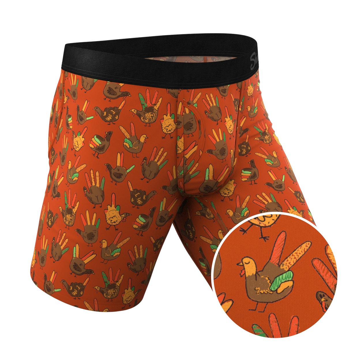 The Party Fowl | Thanksgiving Turkey Ball Hammock® Boxer - Long Leg