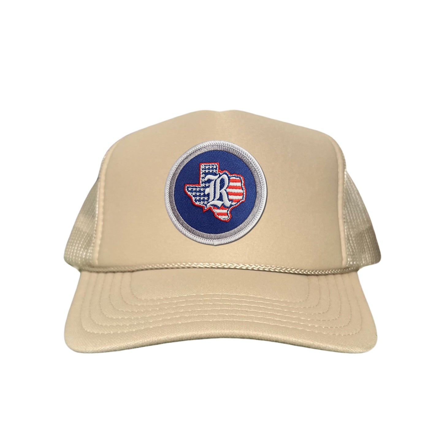 Rice University / State of Texas American Flag Circle Patch / Curved Bill Mesh Snapback / 165 / Rice001 / MM
