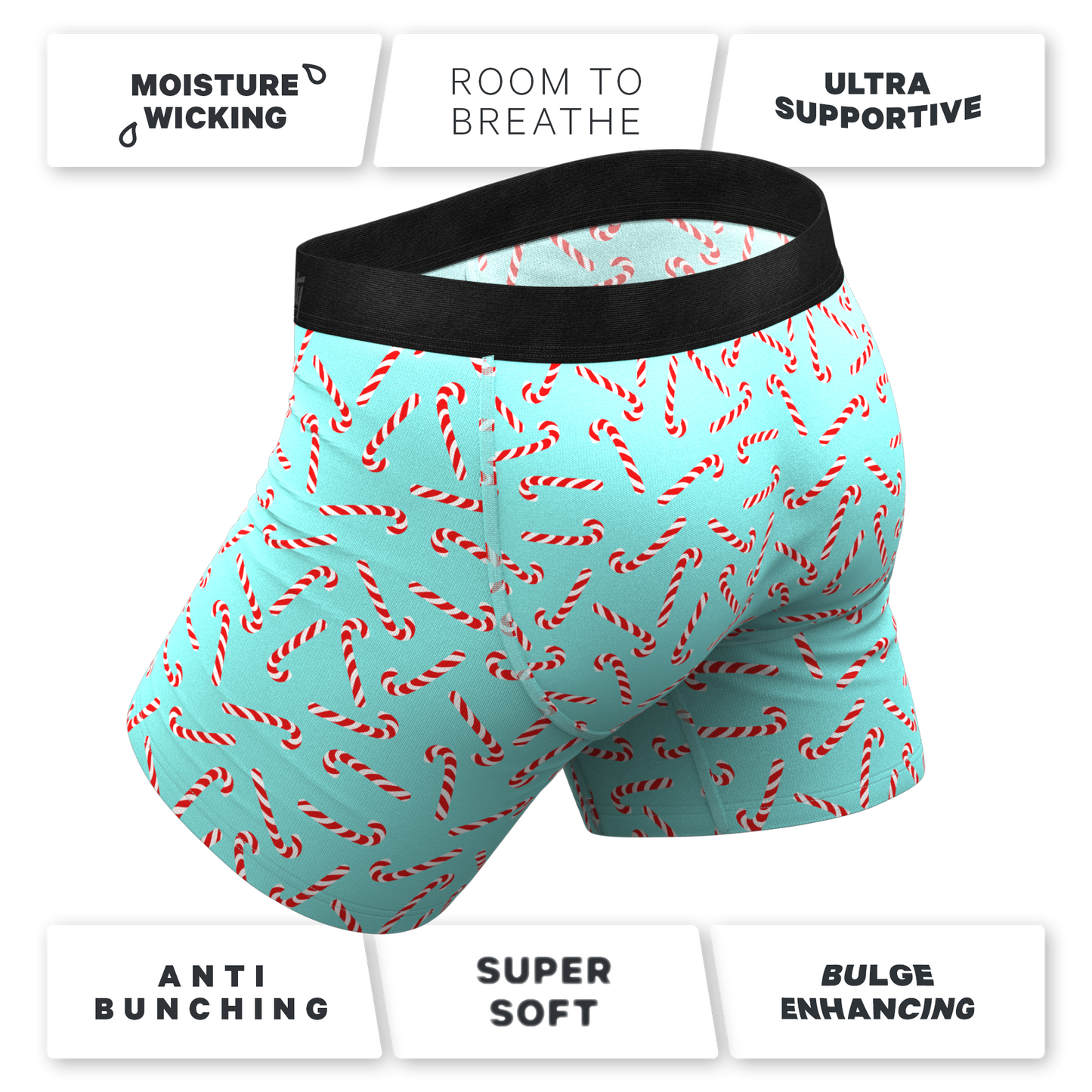 The Peppermint Pimp Canes | Candy Cane Ball Hammock® Pouch Underwear With Fly