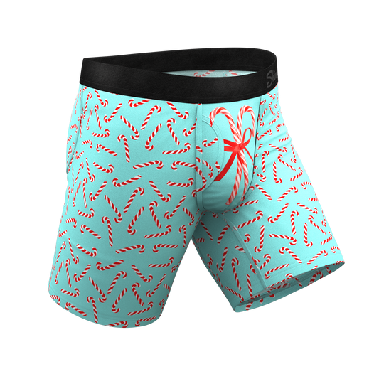 The Peppermint Pimp Canes | Candy Cane Long Leg Ball Hammock® Pouch Underwear With Fly