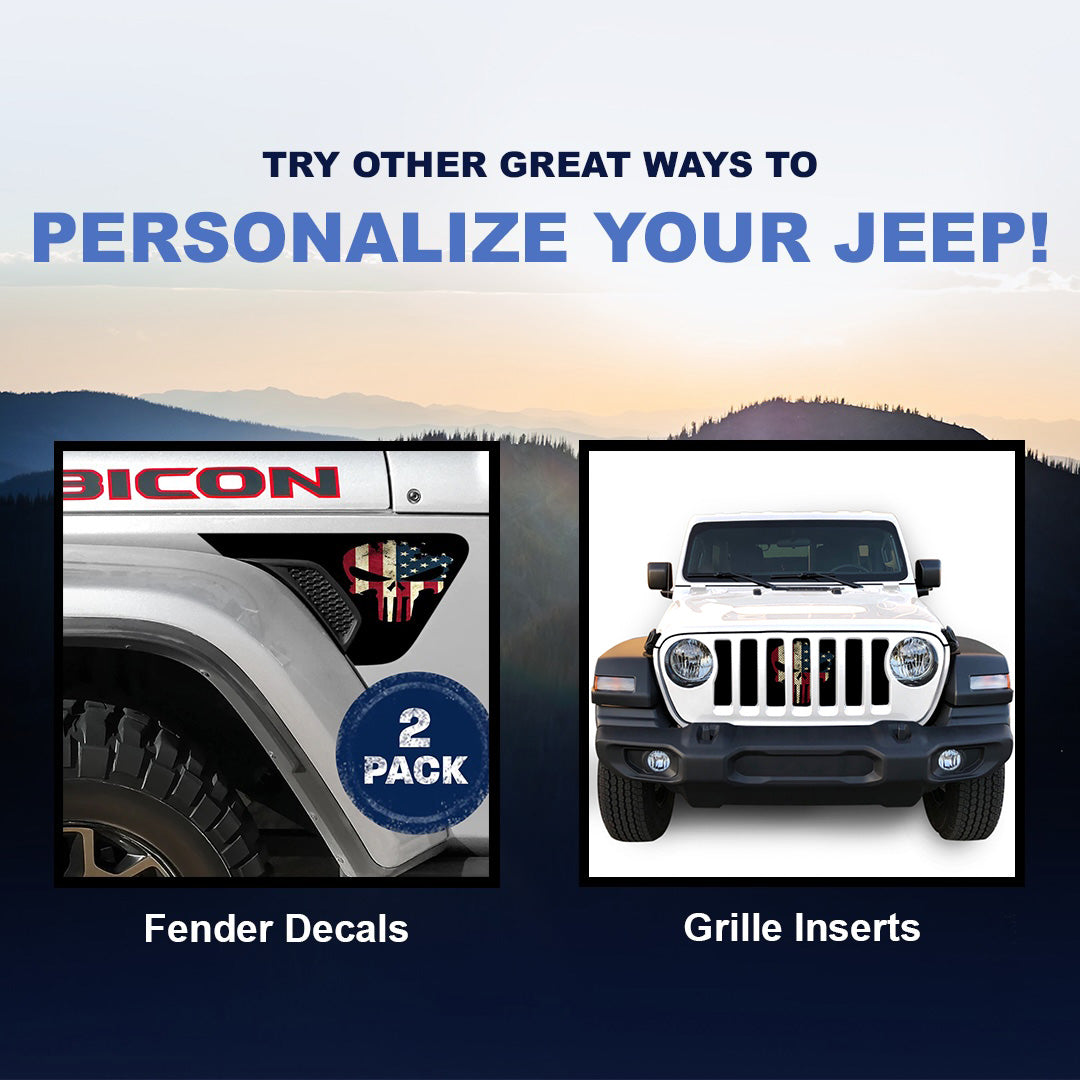 Punisher Old Glory 2pc Vinyl Fender Decal