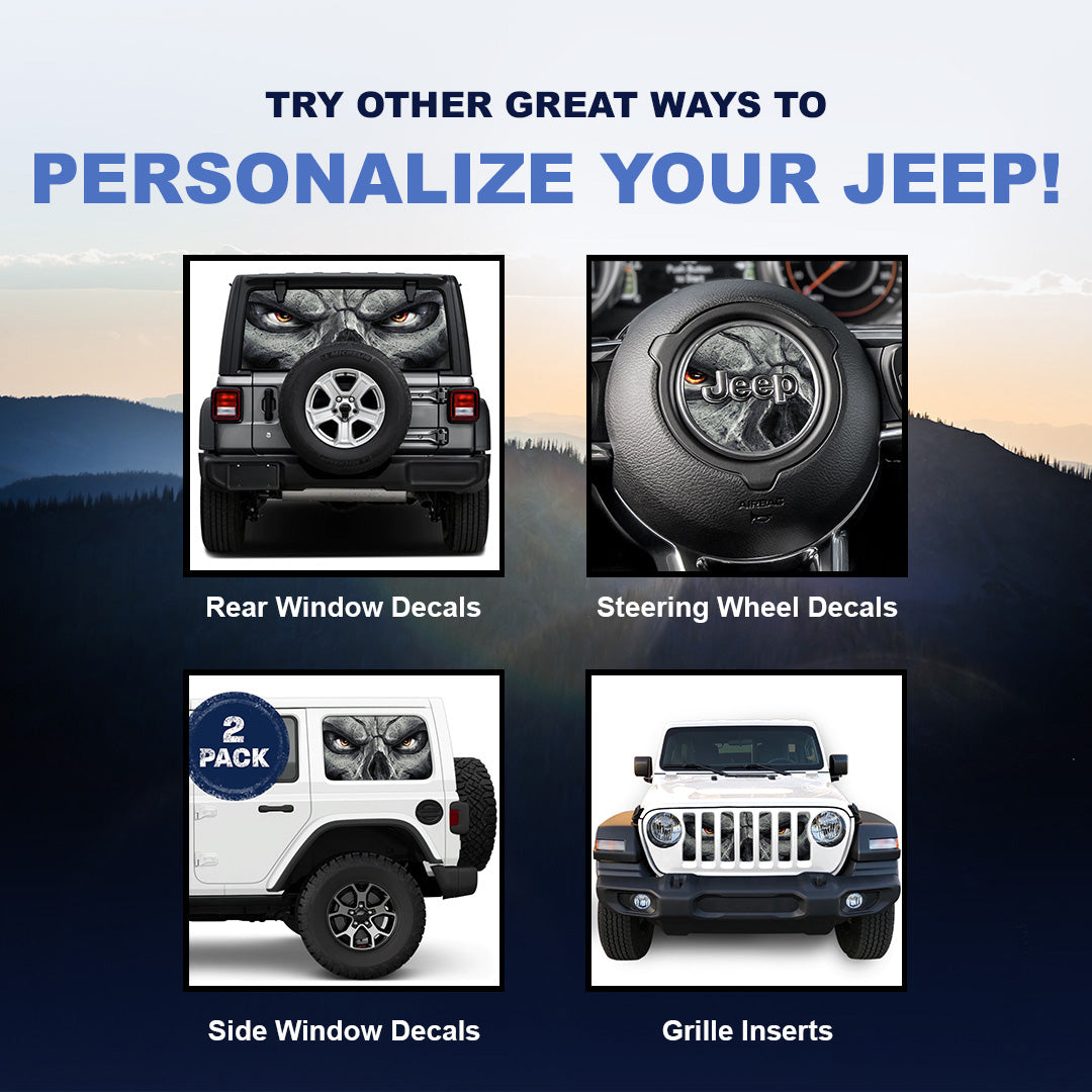 Skull Face Steering Wheel Decal